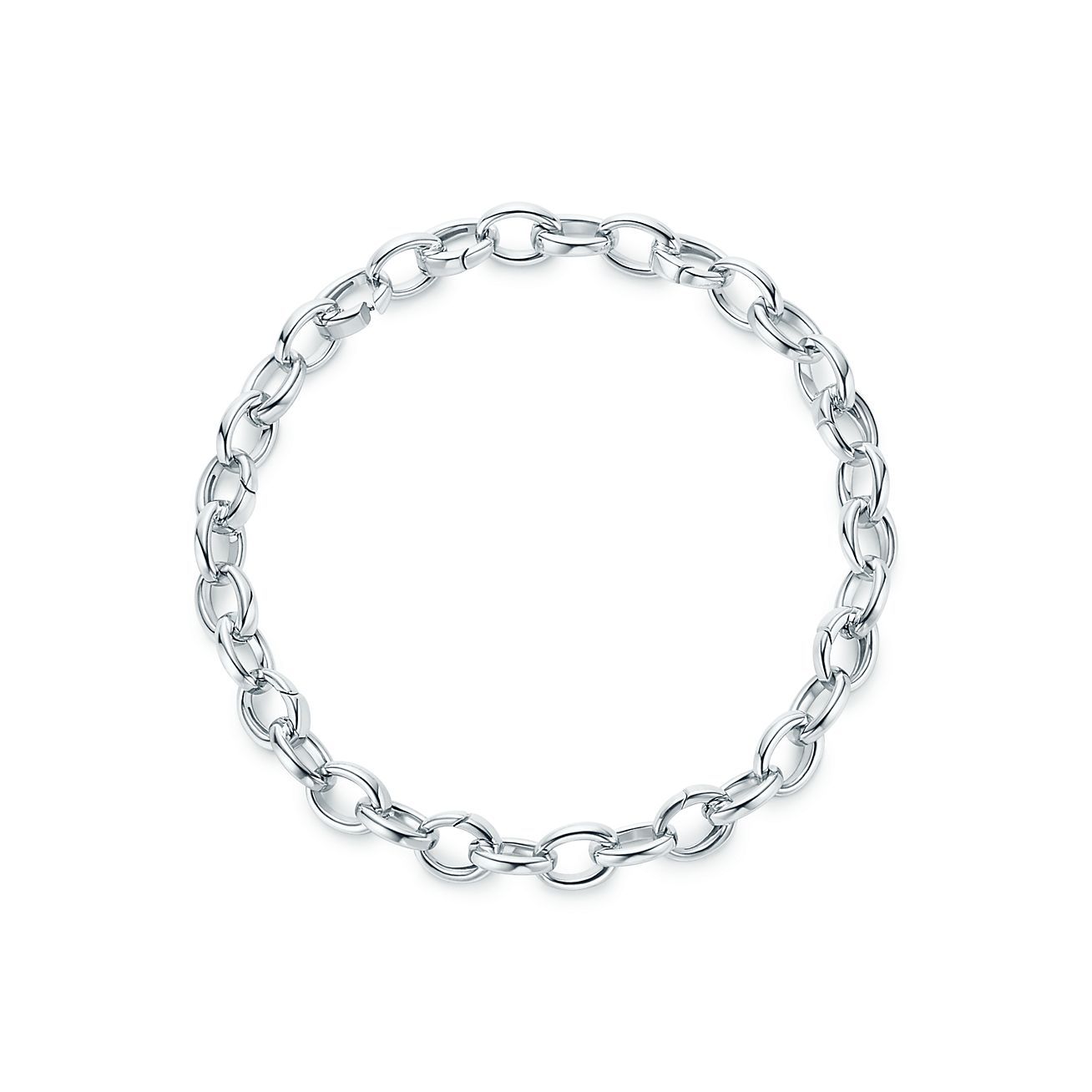 Oval link bracelet in sterling silver 