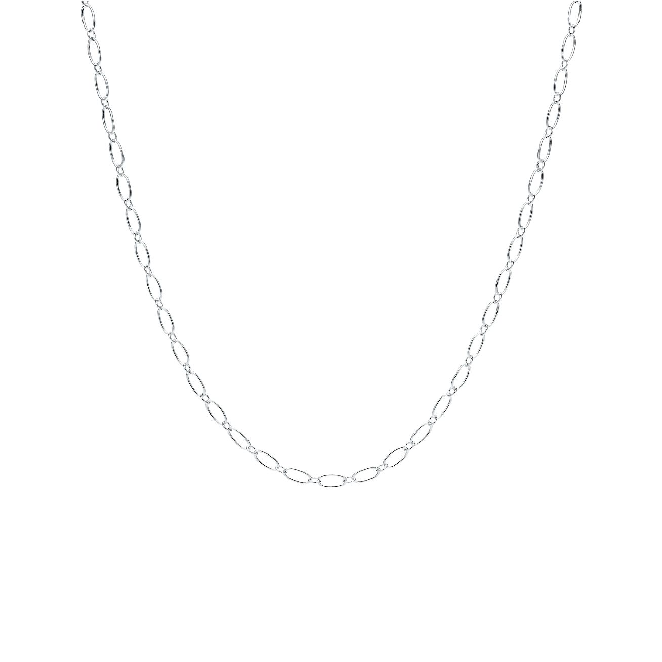 Oval link chain in sterling silver, 36 