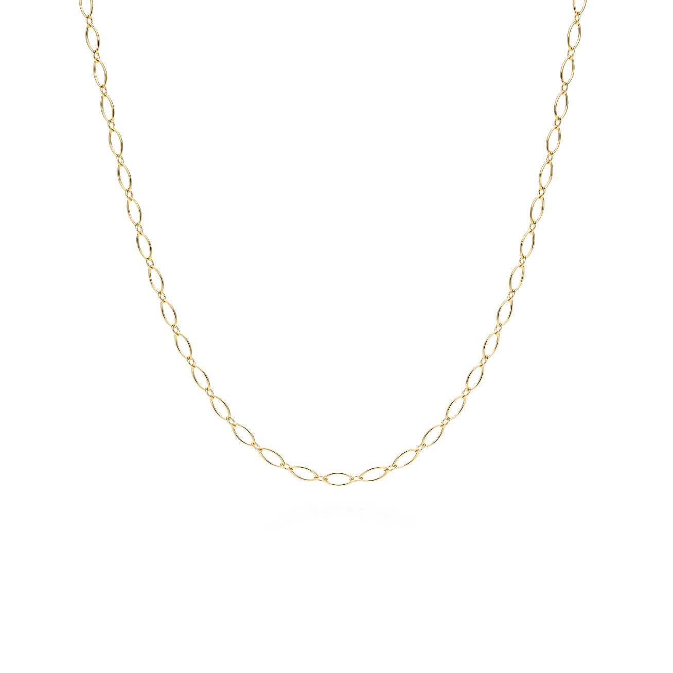 Oval link chain in 18k gold, 18\