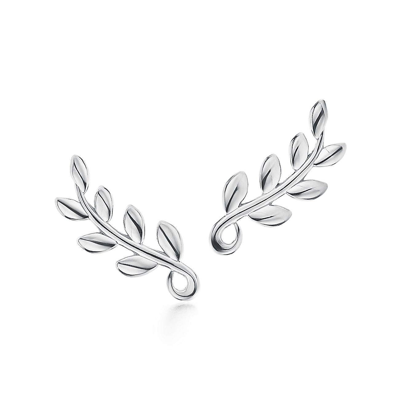 Paloma Picasso® Olive Leaf climber earrings in sterling silver.