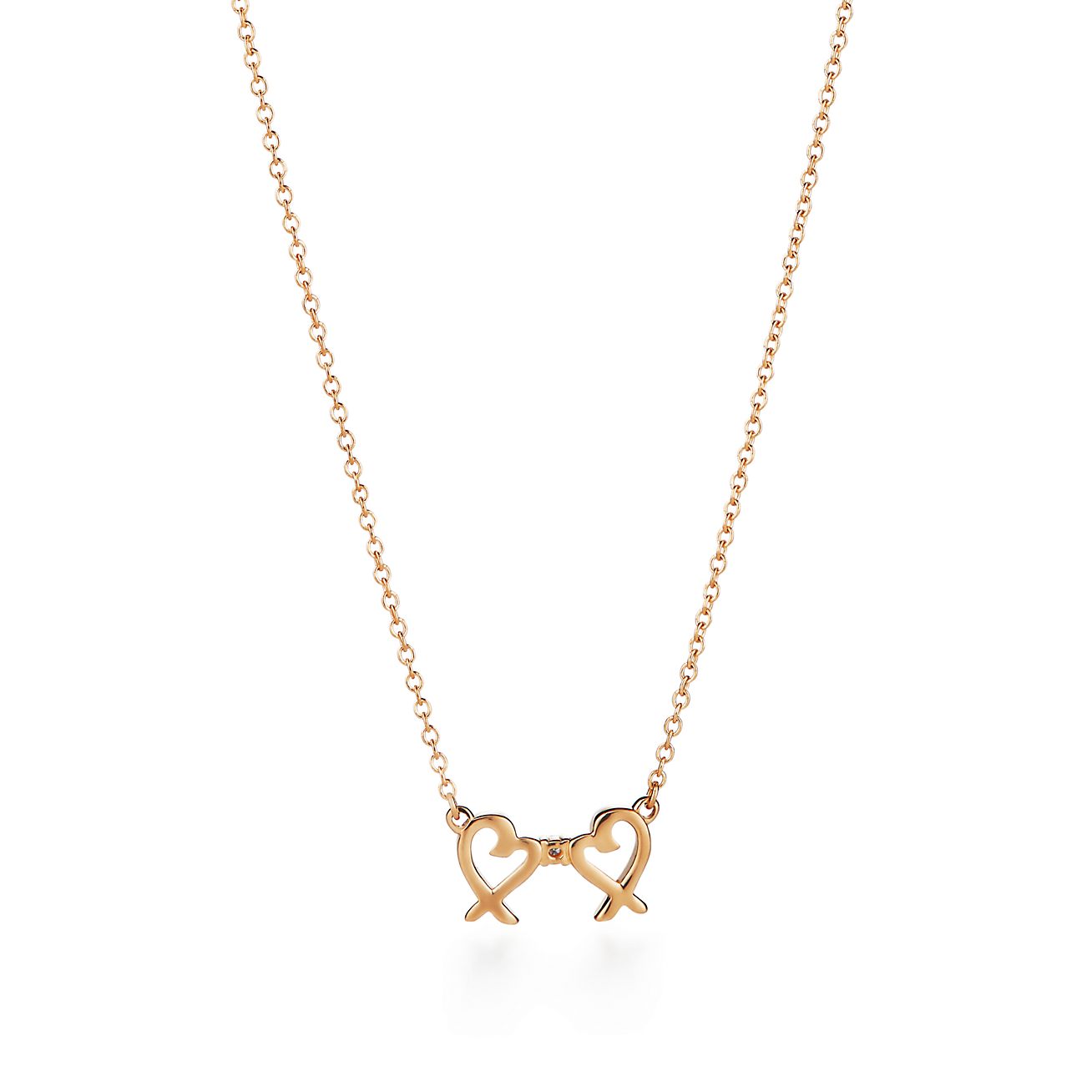 tiffany double loving heart necklace