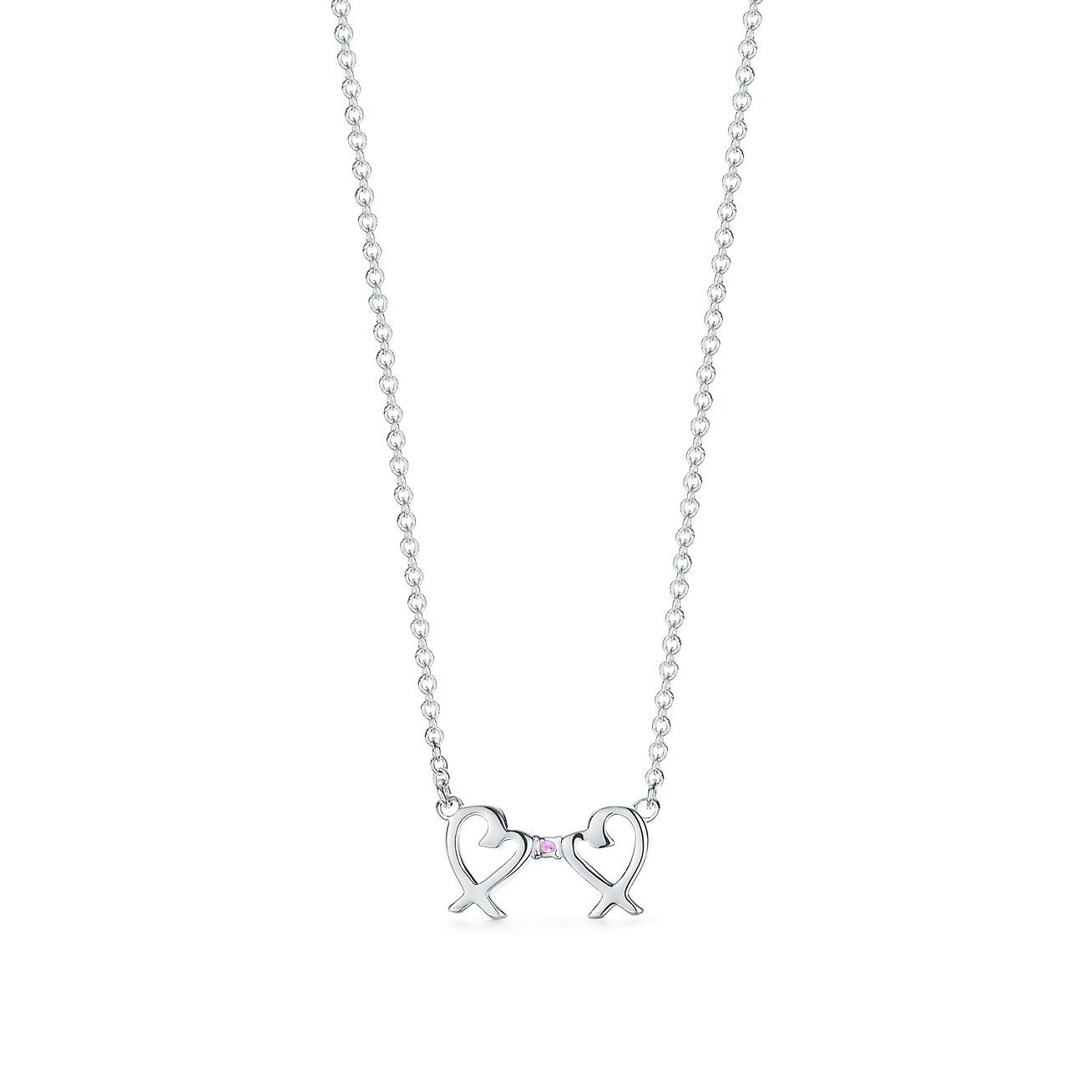 tiffany double loving heart necklace