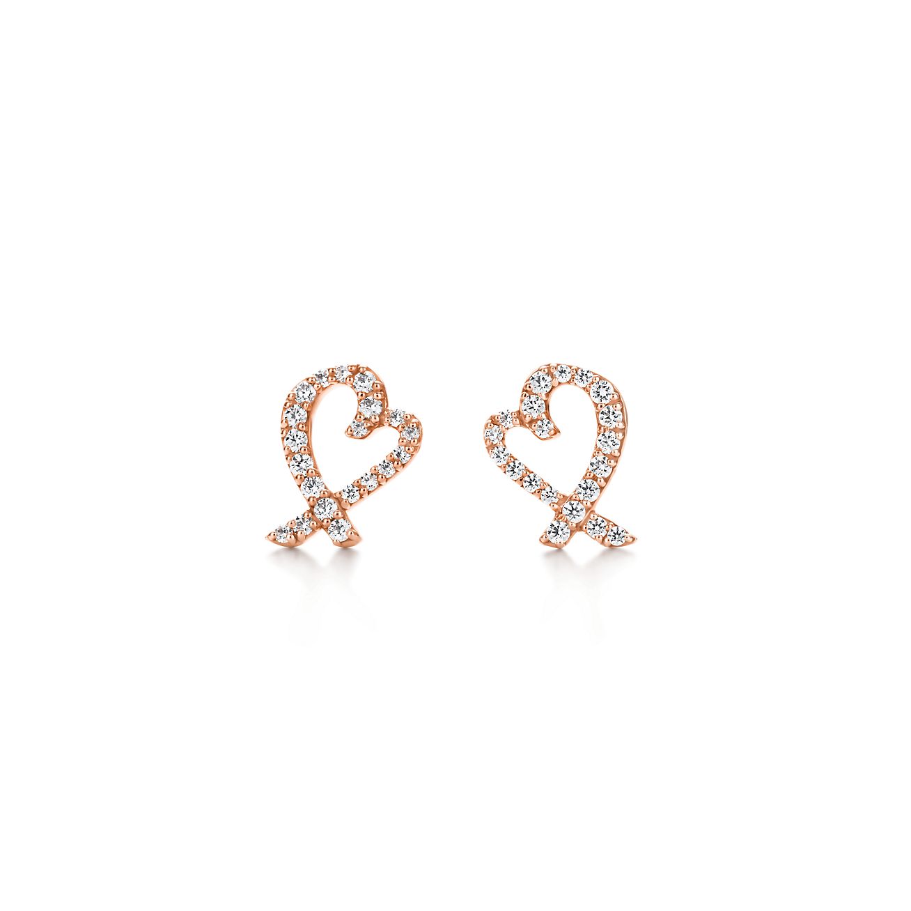 tiffany and co rose gold heart earrings