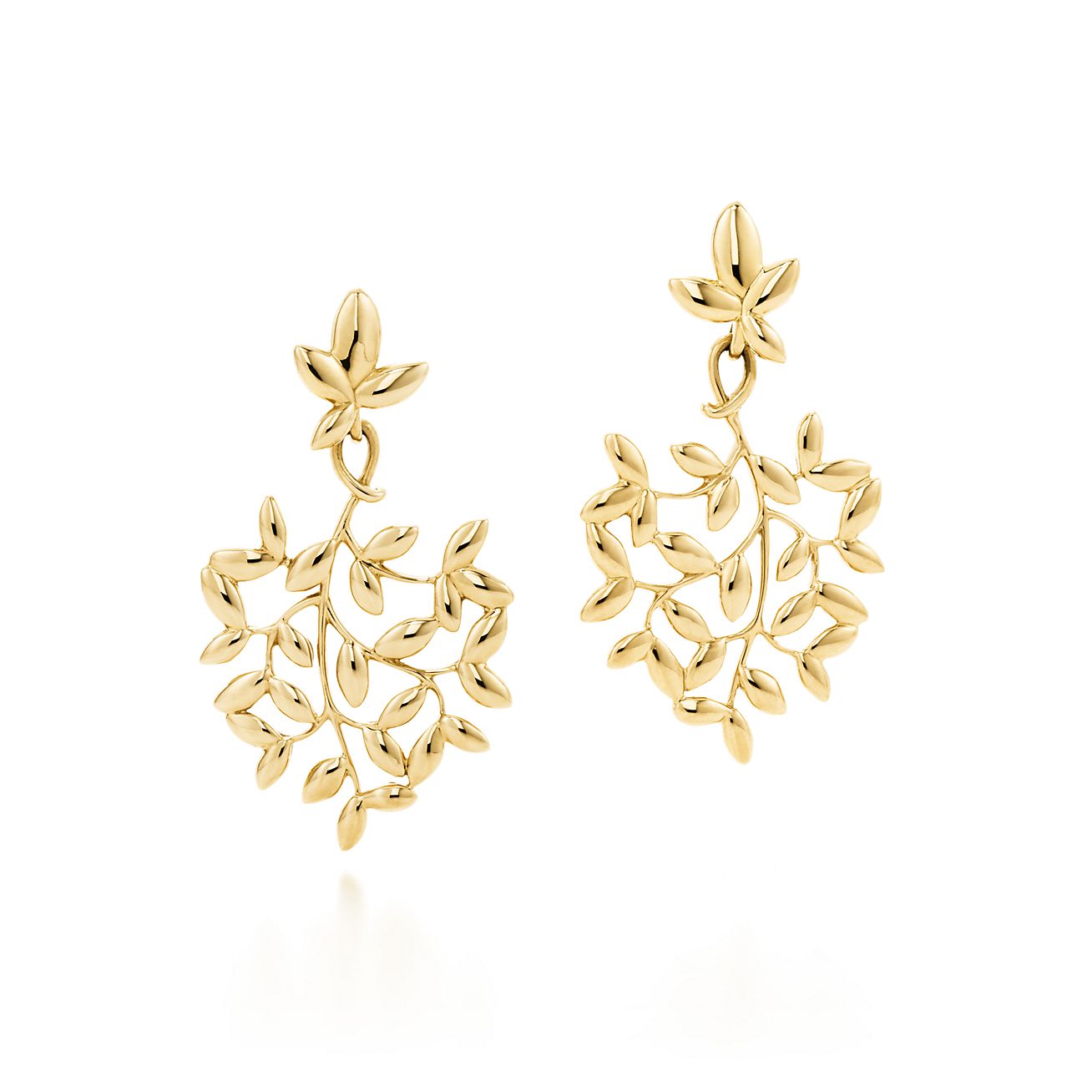 tiffany gold leaf earrings