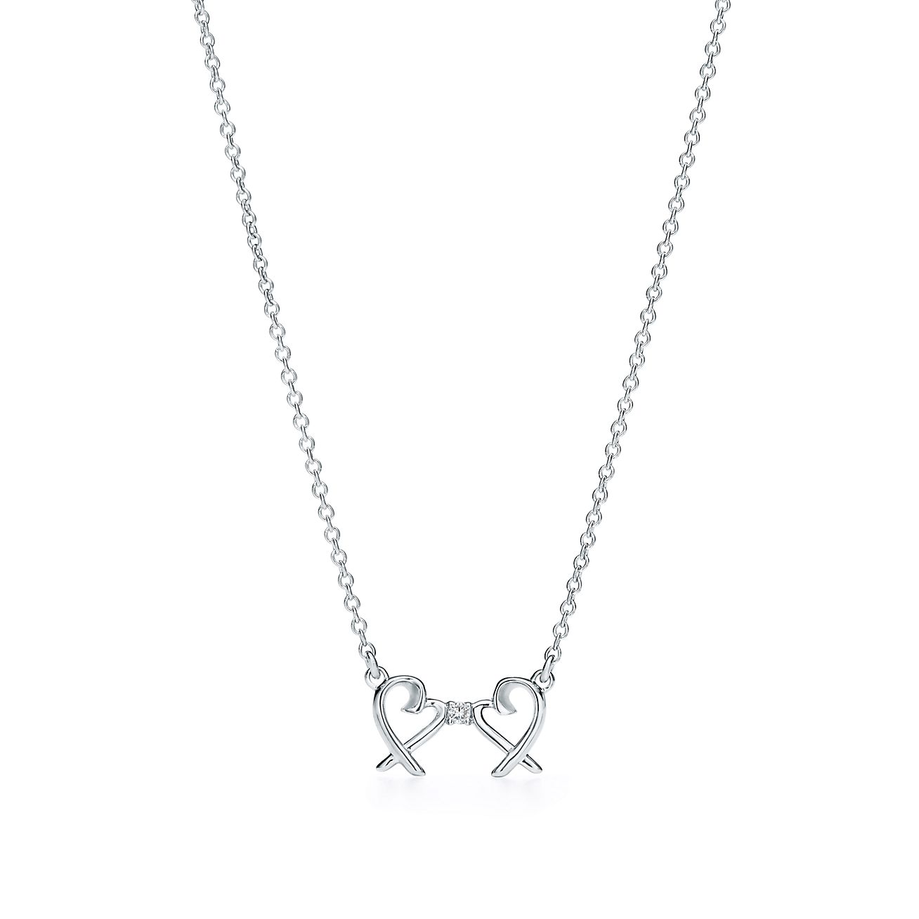 tiffany necklace two hearts