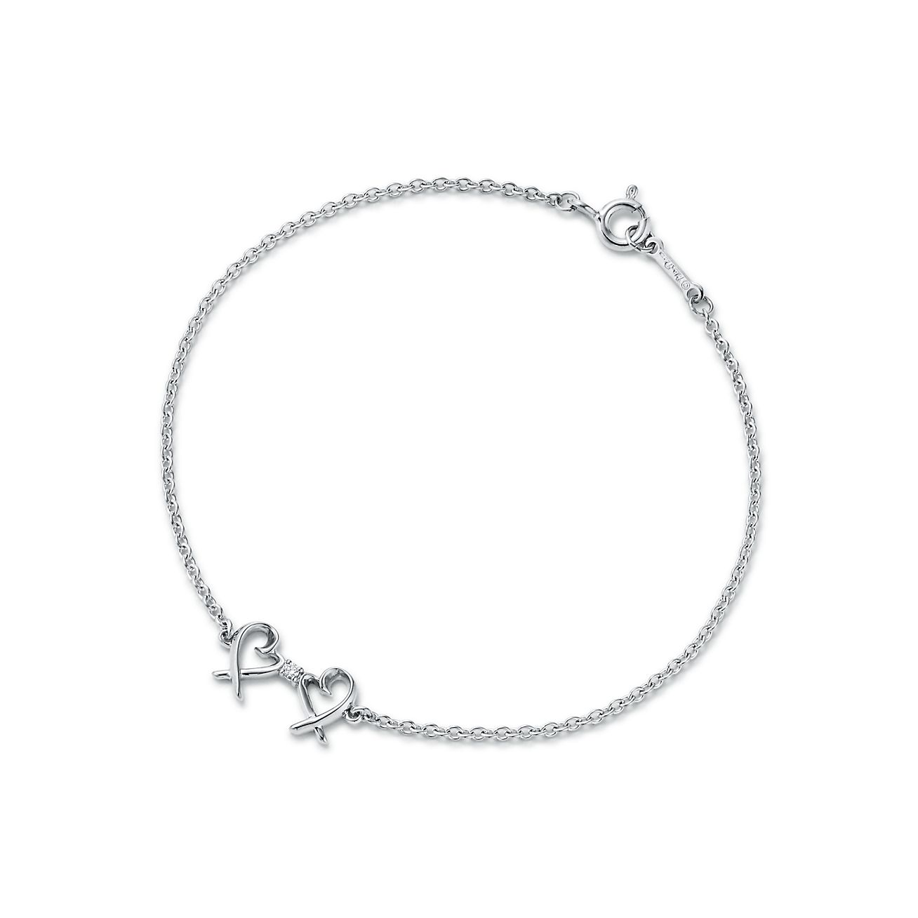 Paloma Picasso® Loving Heart Armband mit zwei Herzen, Sterlingsilber, Diamanten. | Tiffany & Co.