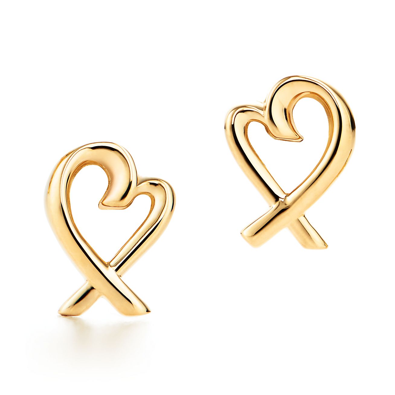 gold heart earrings
