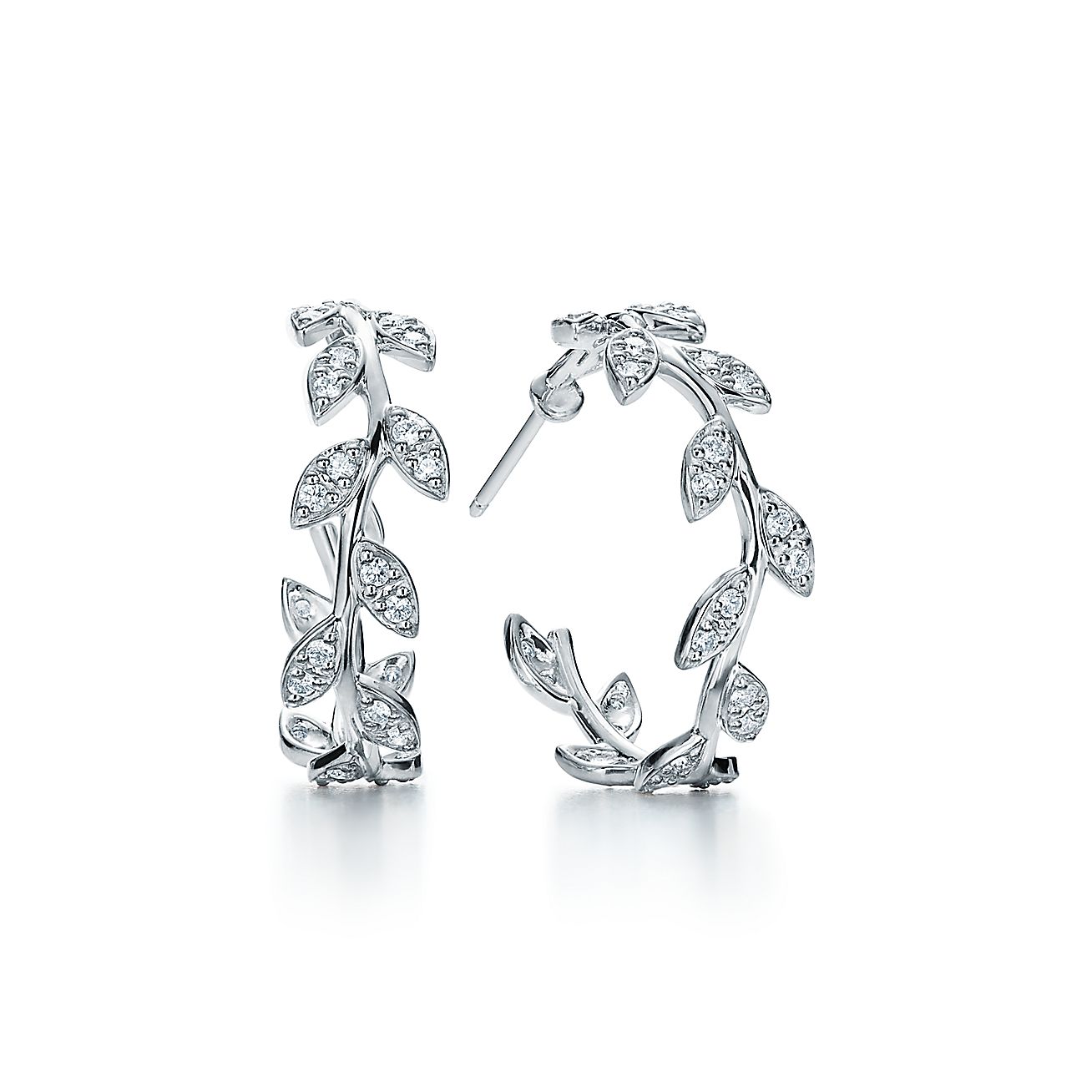 Paloma Pico Olive Leaf Hoop Earrings In 18k White Gold With Paloma Pico Olive Leaf Hoop Earrings In 18k White Gold With Diamonds Tiffany Co