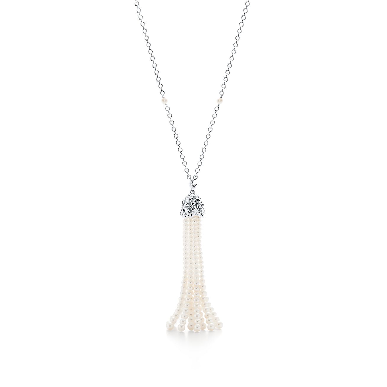 Paloma Picasso® Olive Leaf Pearl Tassel Necklace In Sterling Silver Tiffany And Co