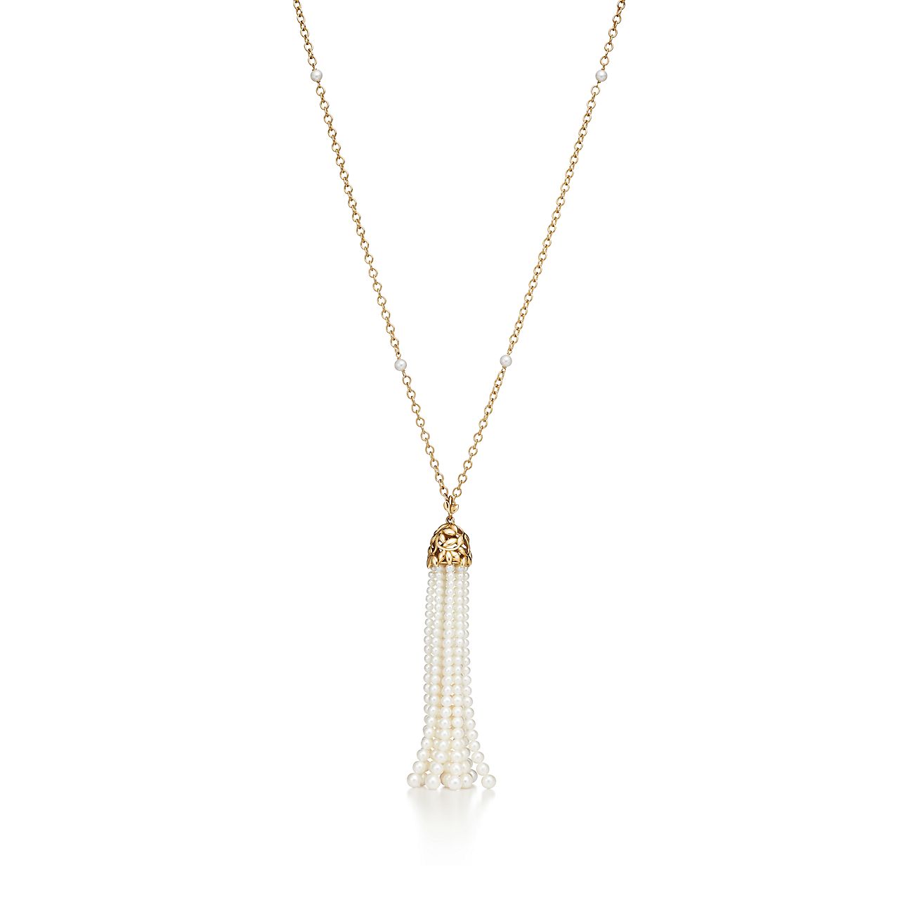 Tiffany olive leaf pearl necklace clearance