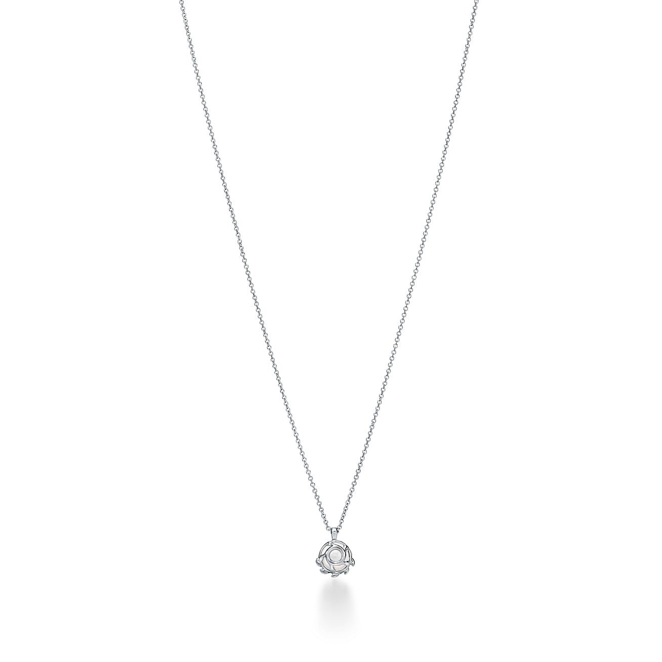Paloma Picasso® Olive Leaf Pendant in Sterling Silver with Pearls - Alternate shot 1 - Alternate shot 2