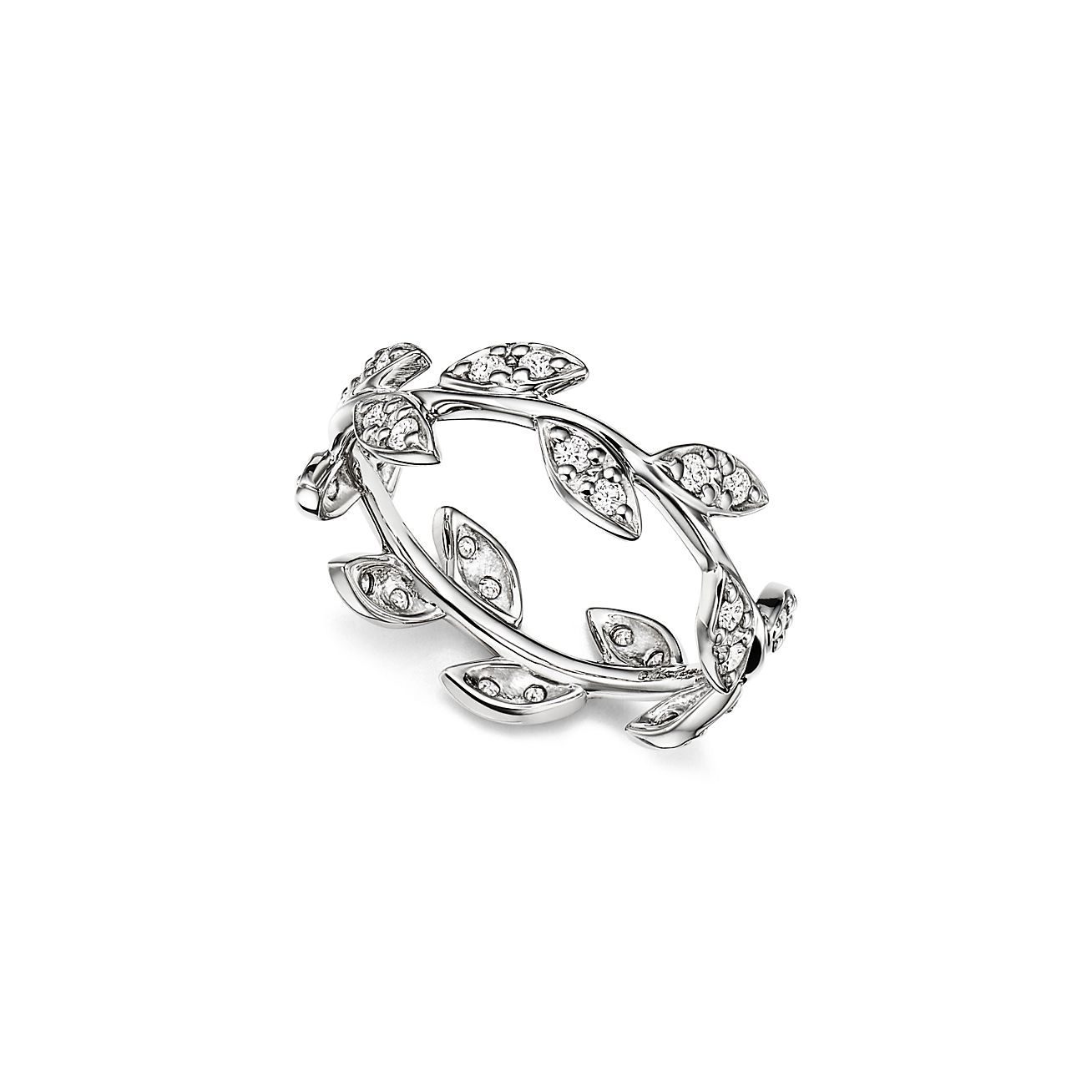 Tiffany olive leaf hot sale ring diamond