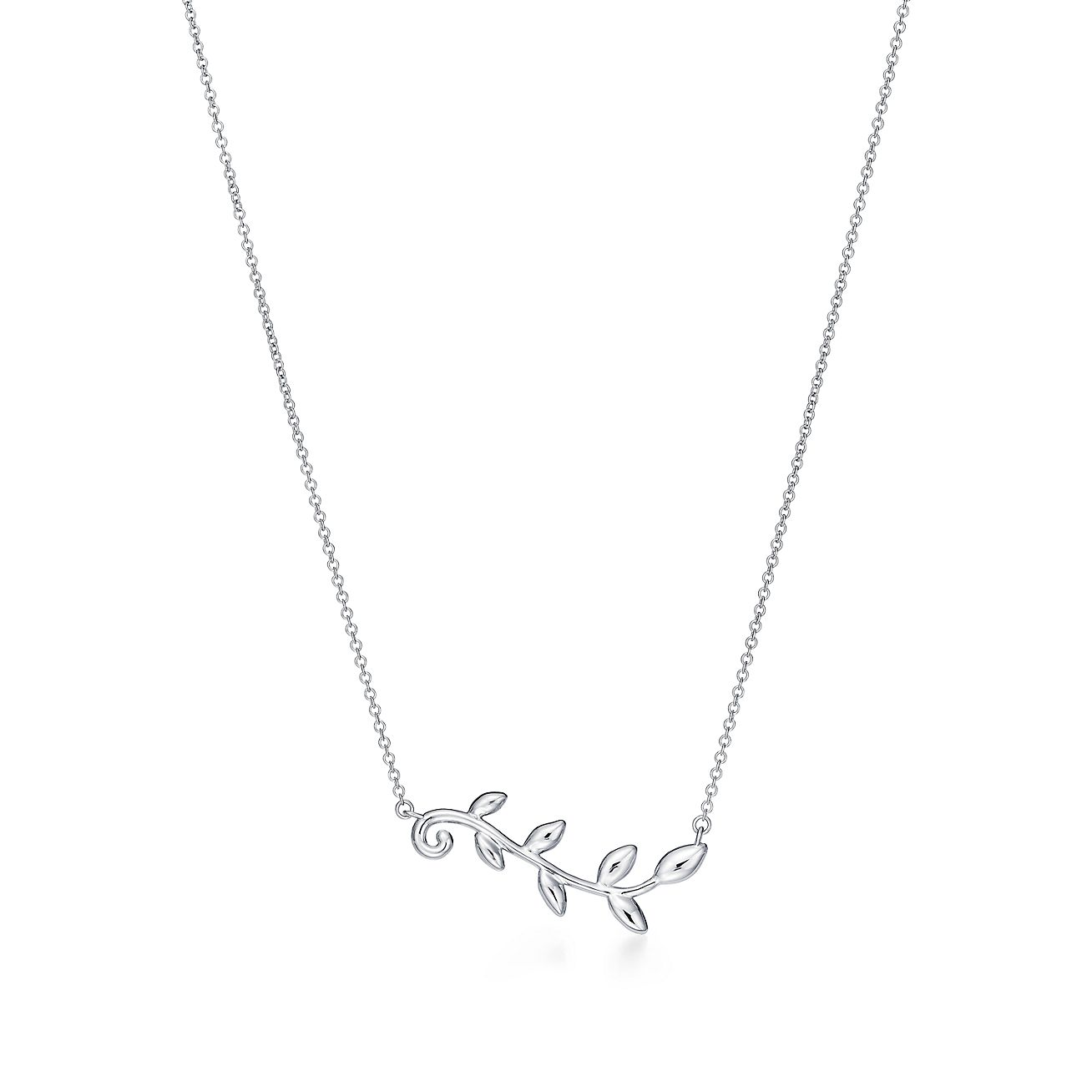 Tiffany & Co. 18K Gold Silver Olive Leaf Necklace - Etsy