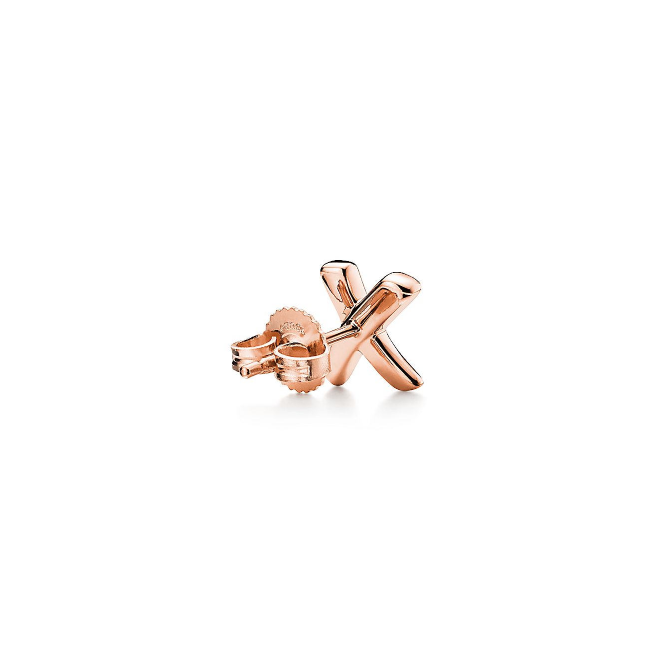 Paloma's Graffiti X earrings in 18k rose gold. - Alternate shot 1 - Alternate shot 2