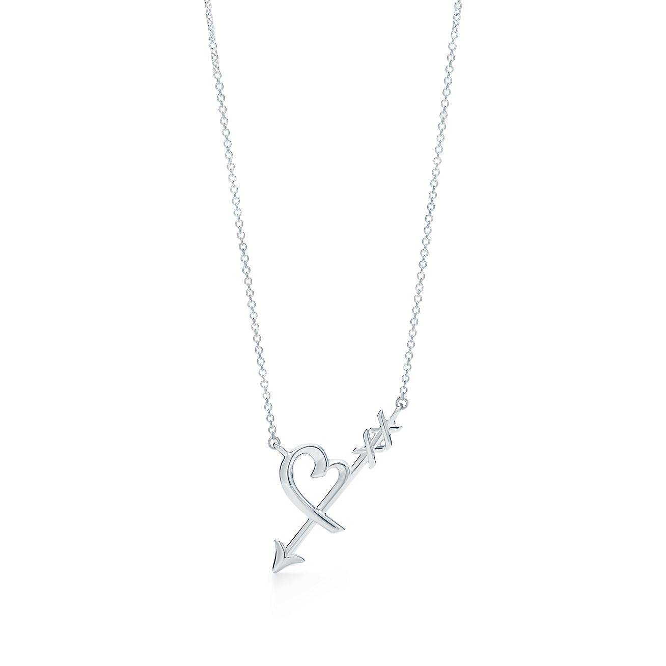 Paloma's Graffiti heart & arrow pendant in sterling silver, small. | Tiffany & Co.
