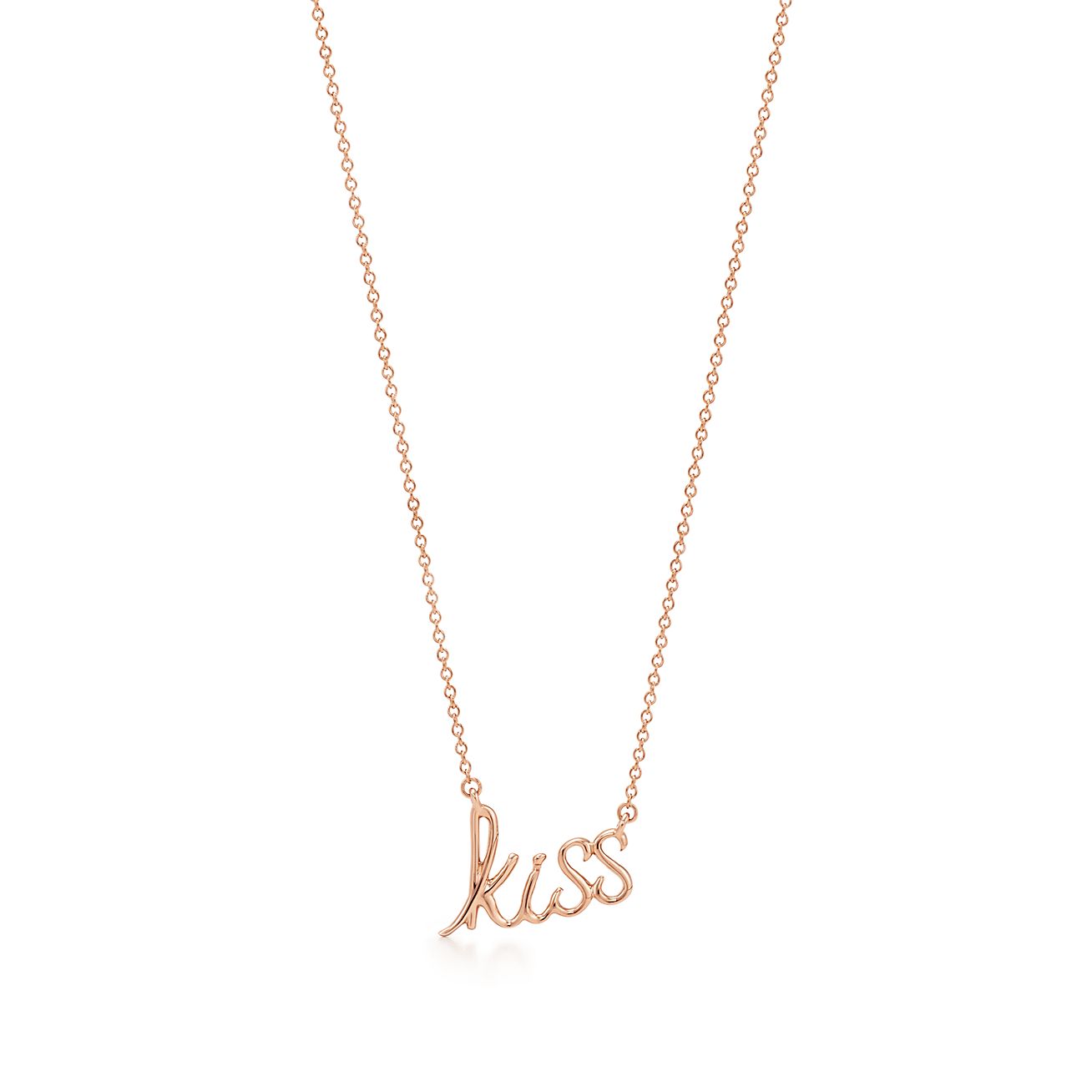 Paloma's Graffiti kiss pendant in 18k rose gold, mini. | Tiffany & Co.