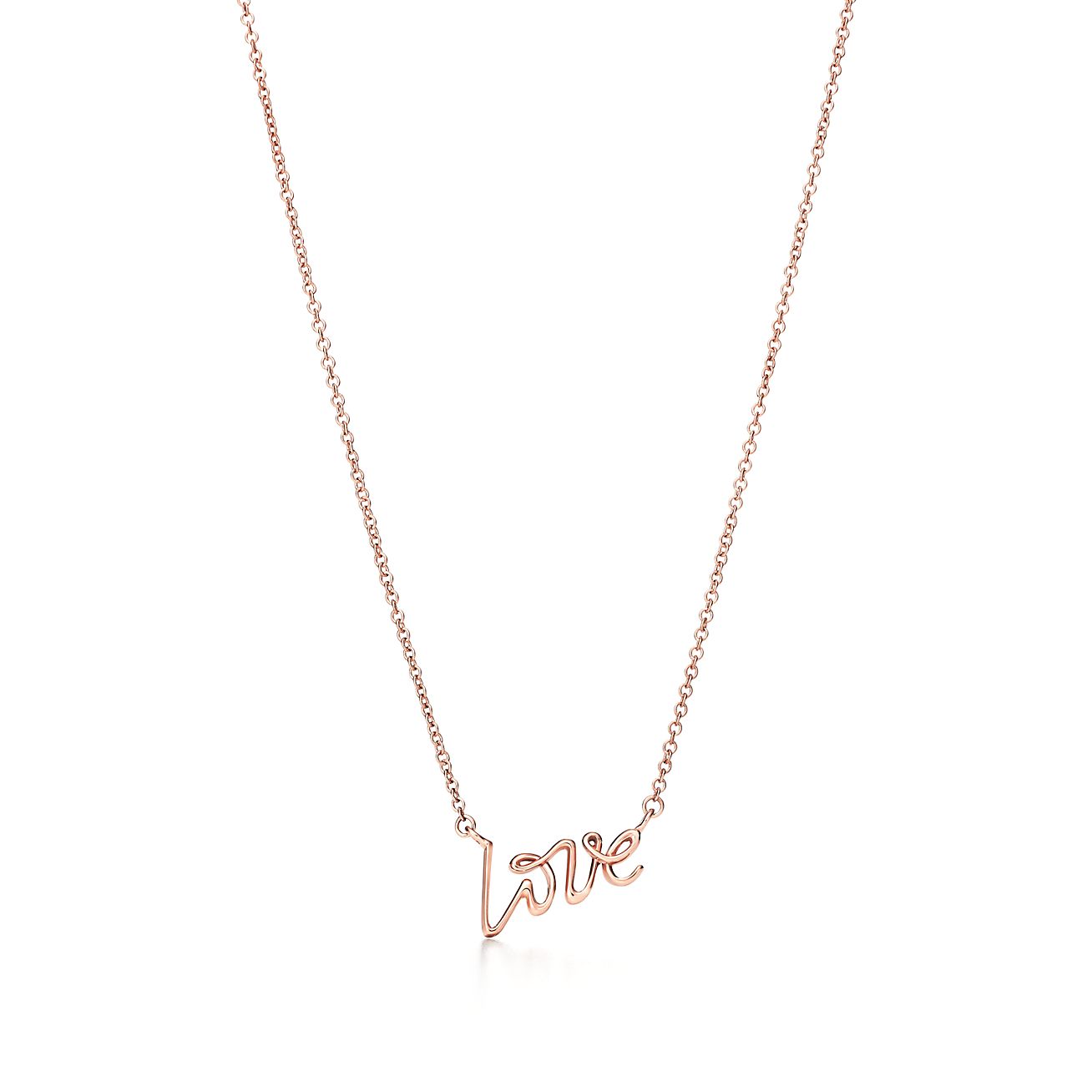 tiffany love necklace rose gold