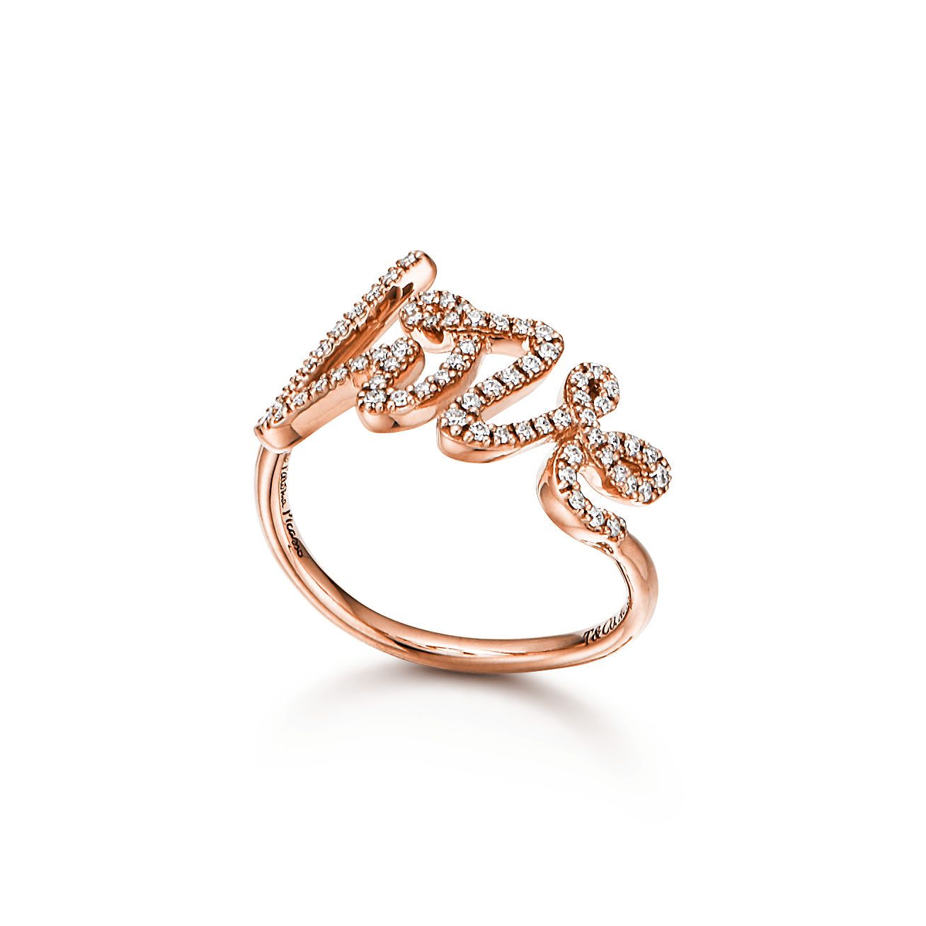 Paloma's Graffiti Love Ring in Rose Gold with Diamonds, Small