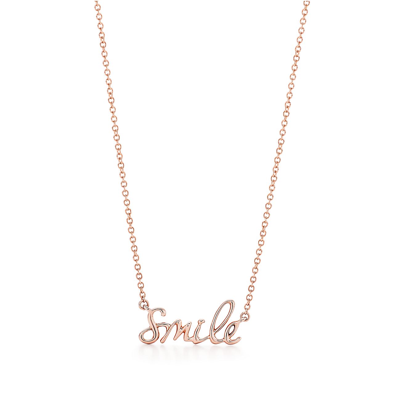 Paloma's Graffiti smile pendant in 18k rose gold. | Tiffany & Co.