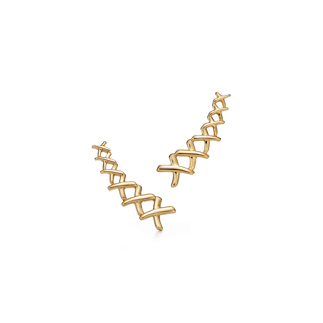 Paloma's Graffiti X climber earrings in 18k gold. | Tiffany & Co.