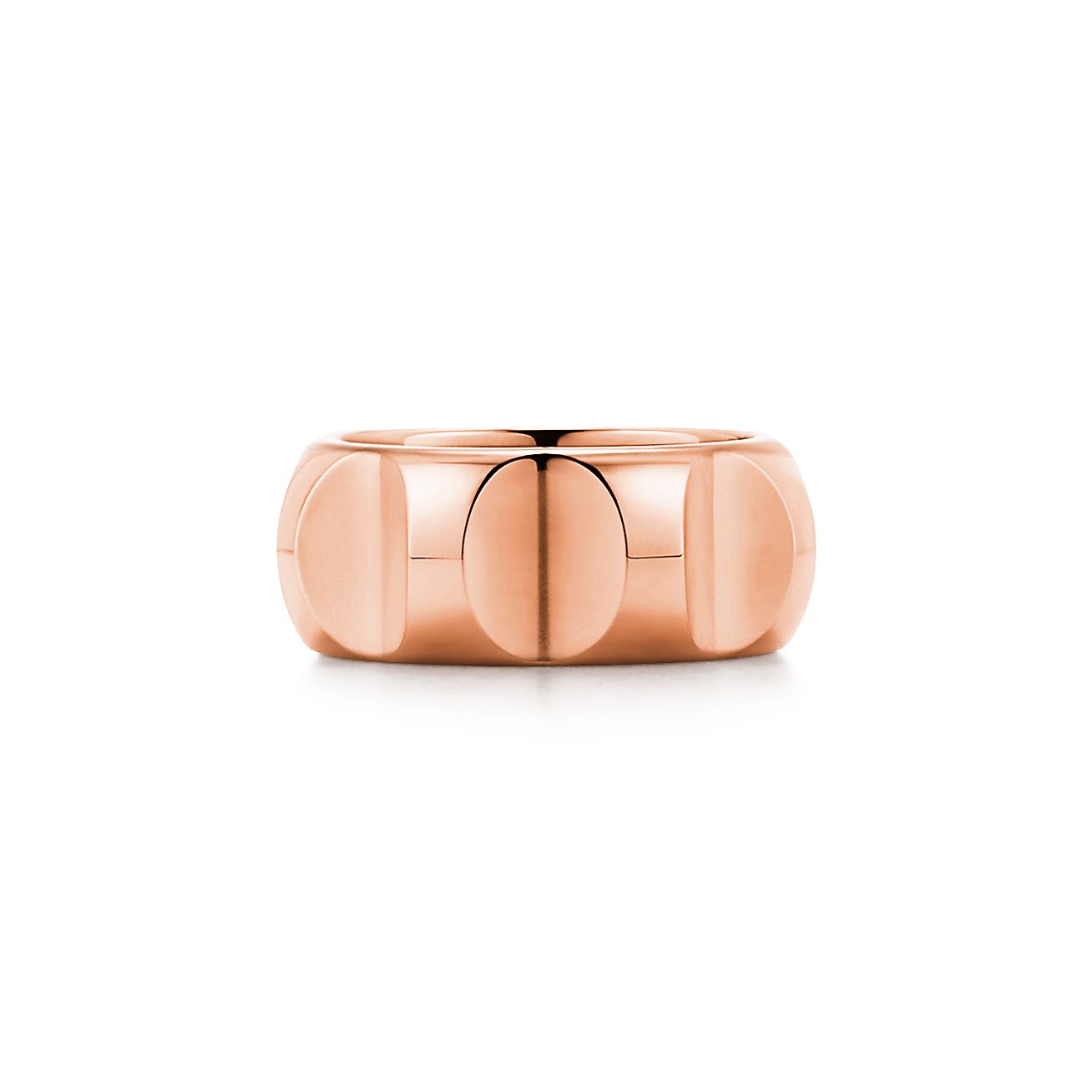 Paloma's Groove™ wide ring in 18k rose gold, 9 mm wide. | Tiffany & Co.