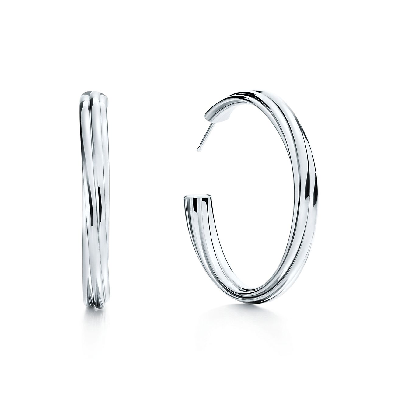 tiffany and co large silver hoop earrings
