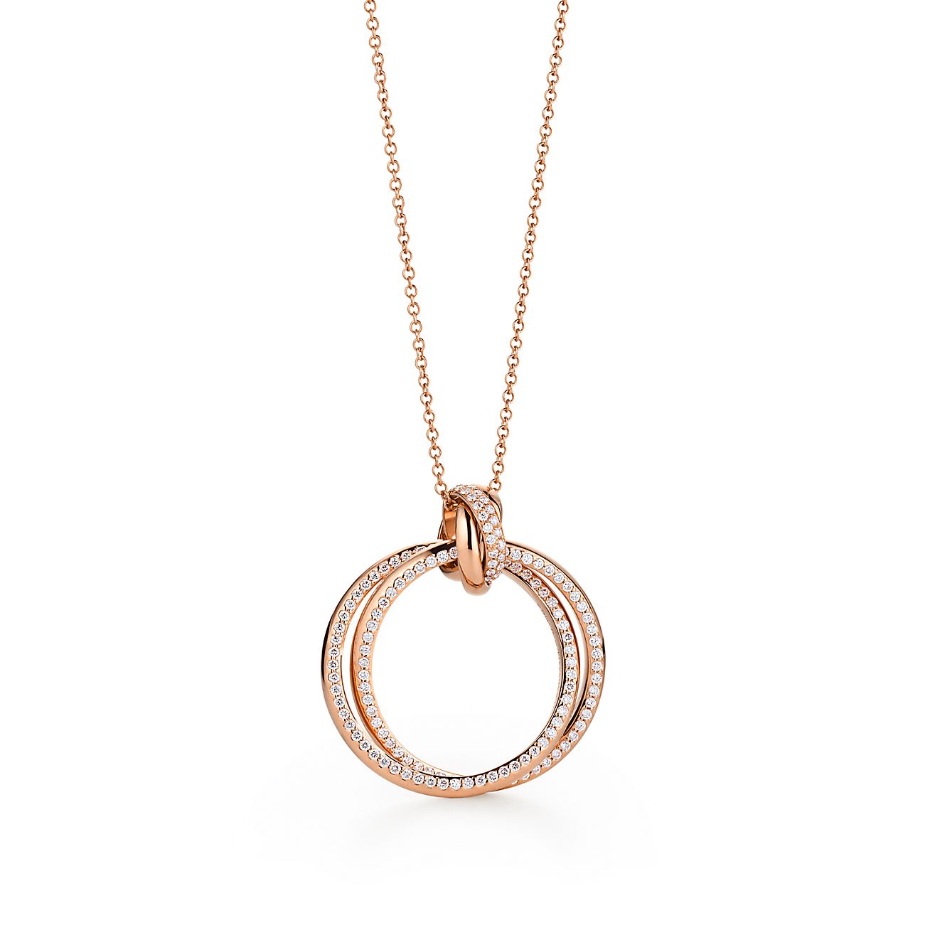 Melody circle pendant in 18k rose gold 