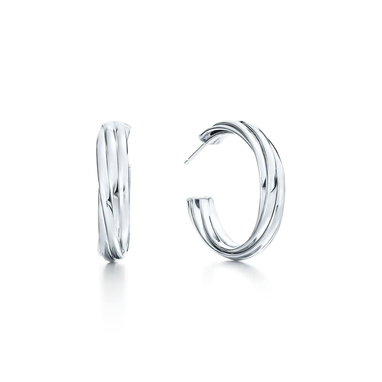 tiffany platinum hoop earrings