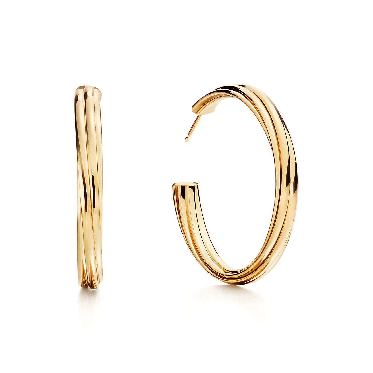 Melody hoop earrings in 18k gold, large 