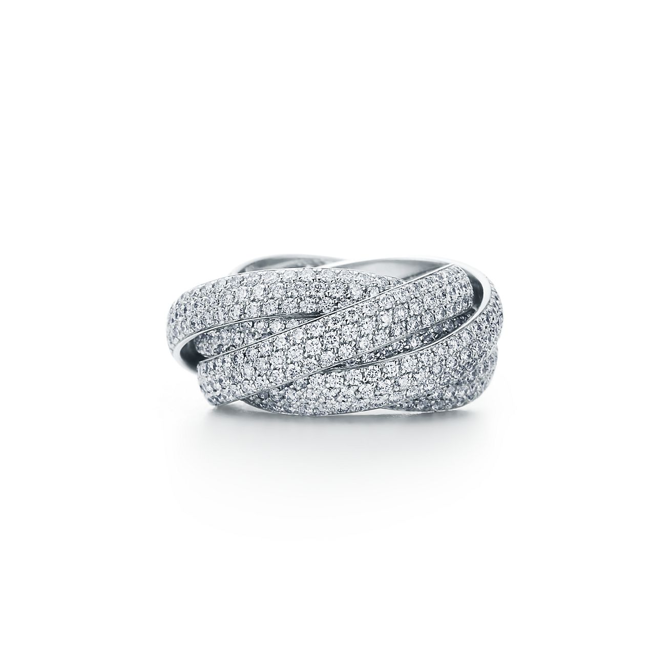 Melody five-band ring in 18k white gold 