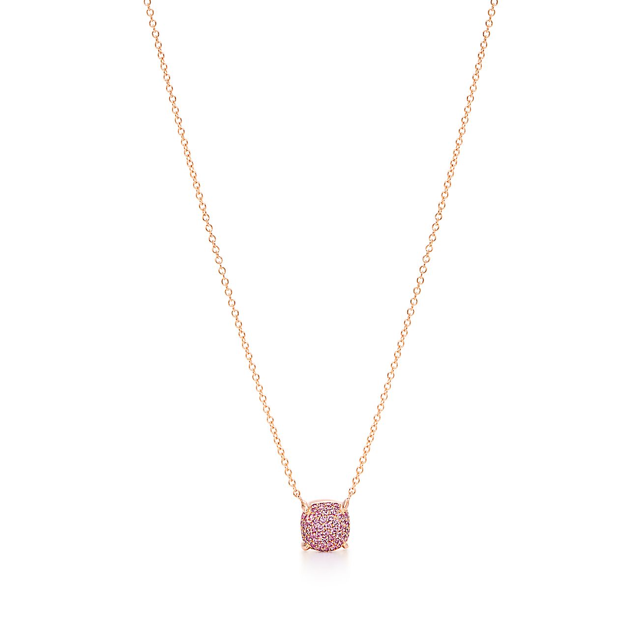Paloma's Sugar Stacks pendant in 18k rose gold with pink sapphires ...
