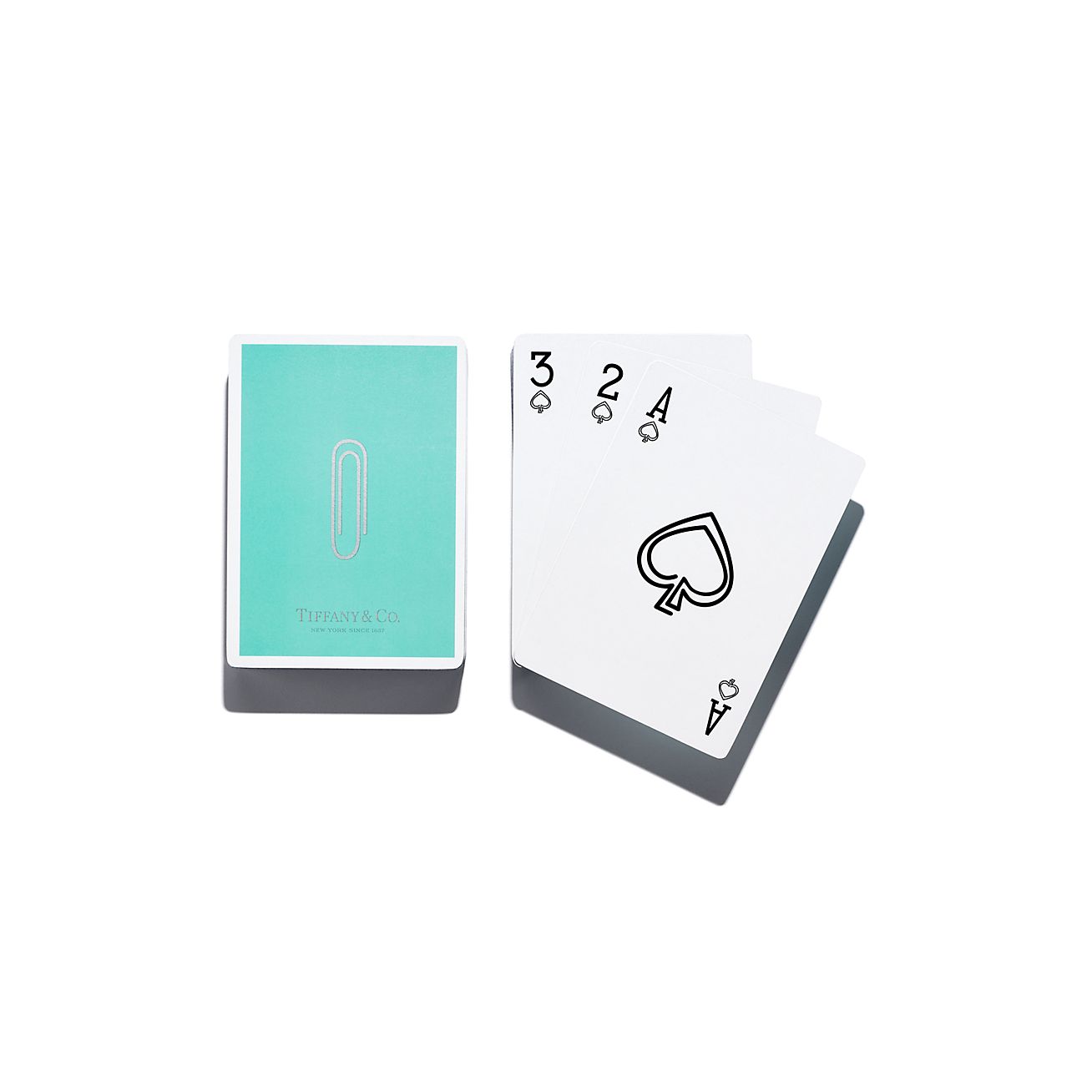 Shop Paper Clip Playing Cards with Leather Pouch | Tiffany & Co.