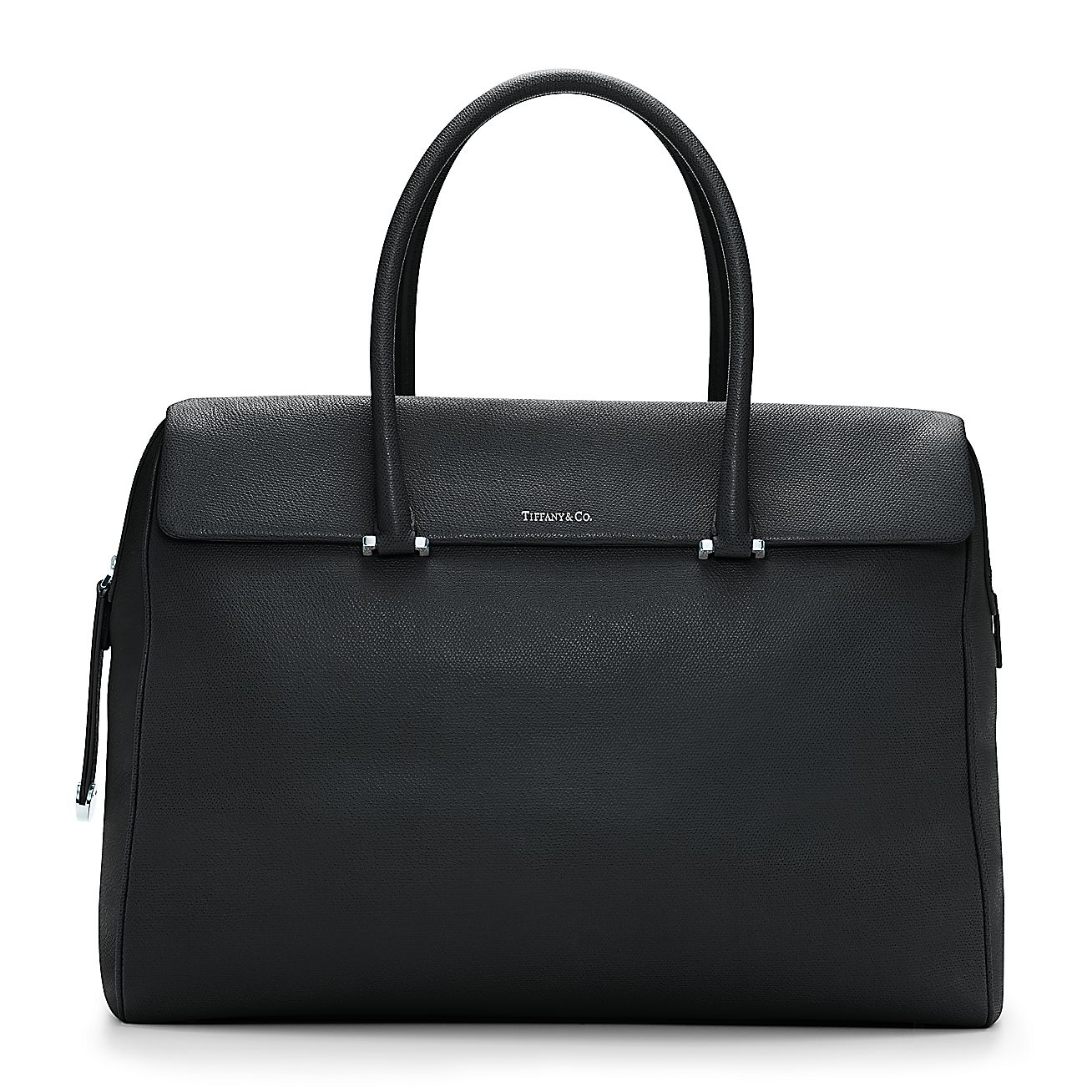Peyton satchel in black textured leather. More colors available ...