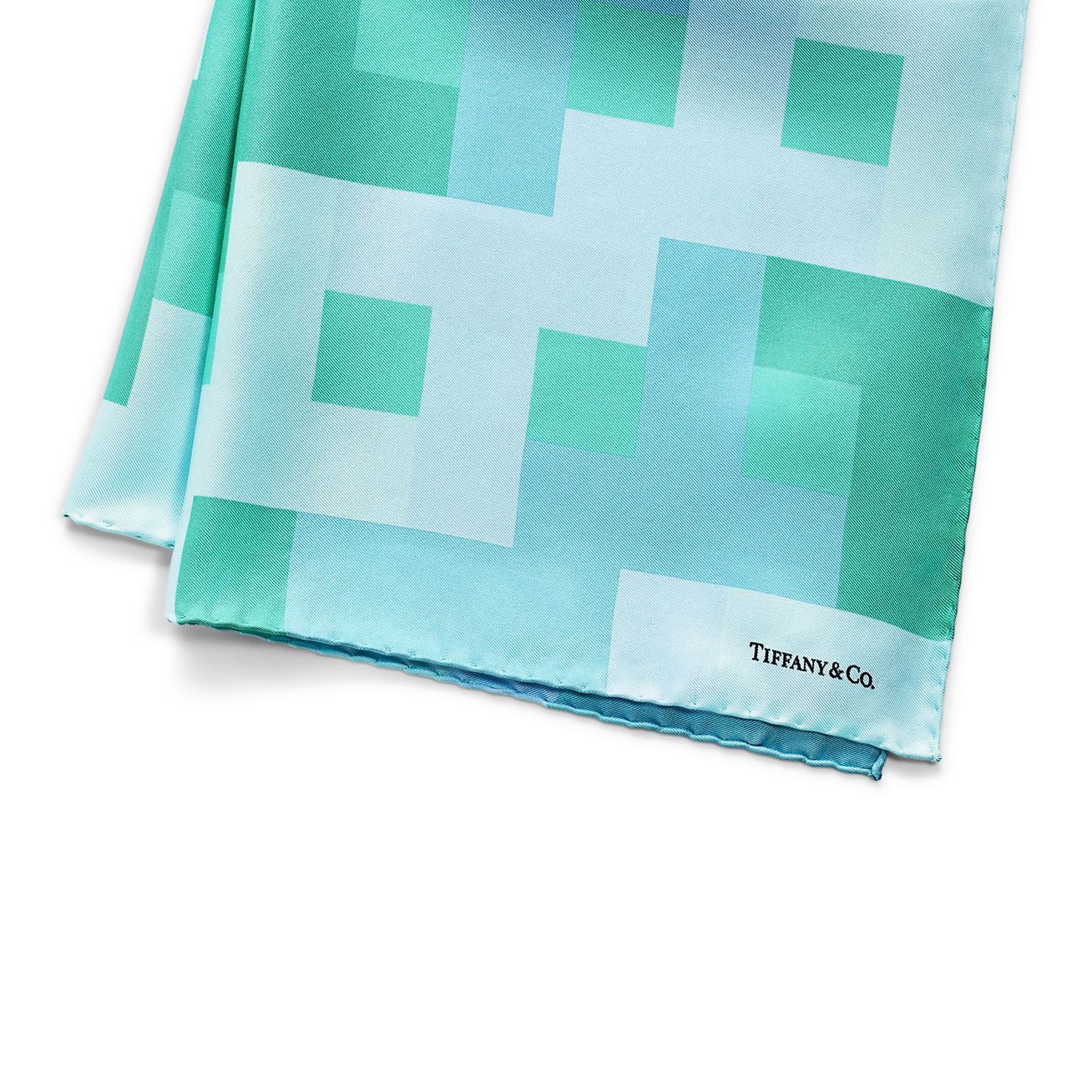 Pixel square scarf in silk. | Tiffany \u0026 Co.