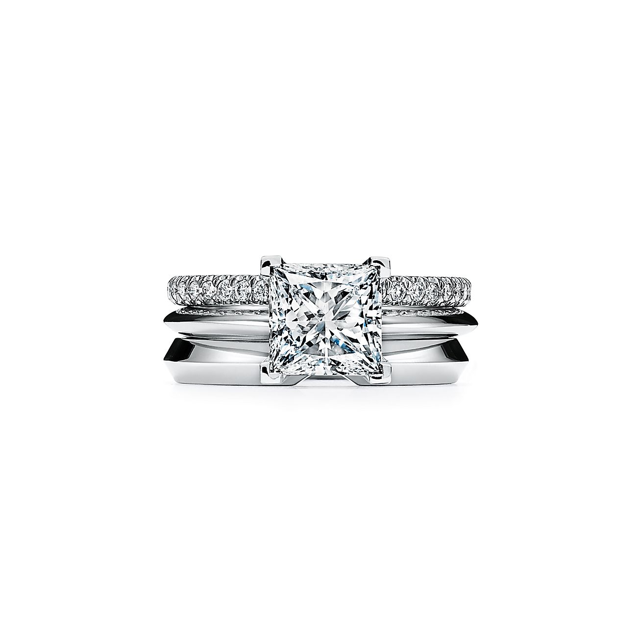 Princess-cut Diamond Engagement in Platinum