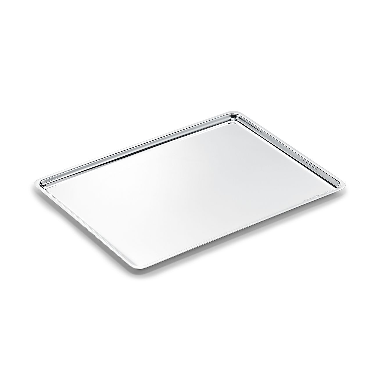 Rectangular tray in sterling silver, 9 