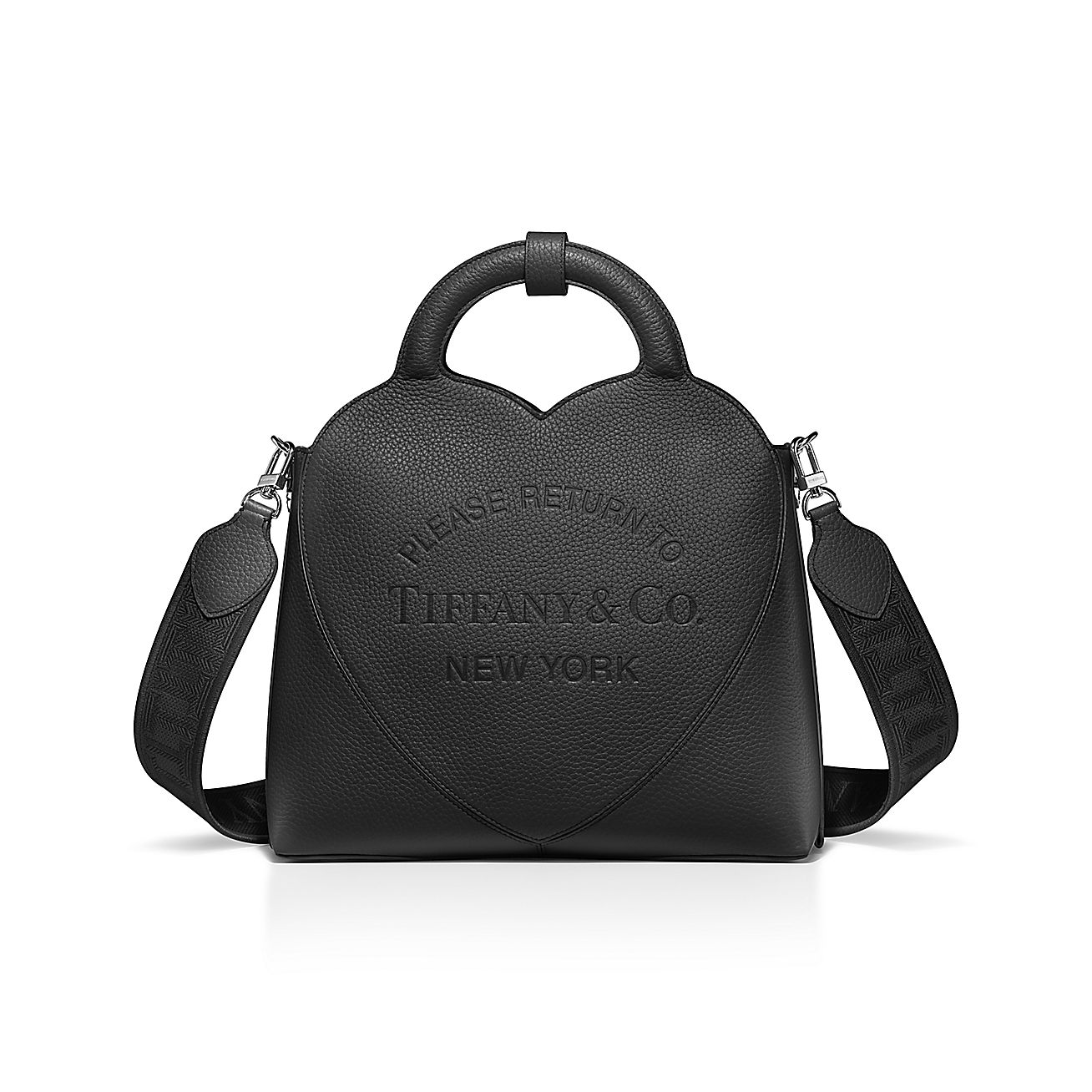 Return to Tiffany Mini Tote Bag in Black Leather