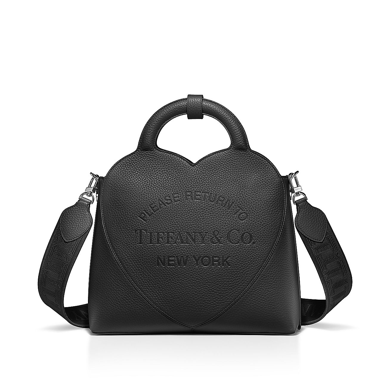 Return to Tiffany™ Small Tote Bag in Black Leather Tiffany & Co