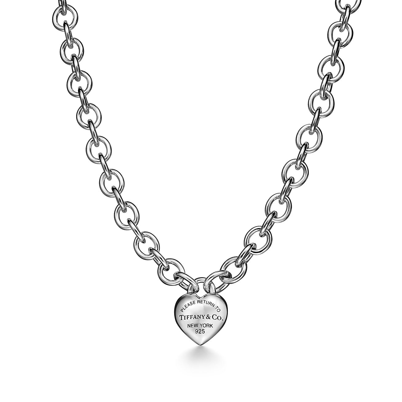 Колье Return To Tiffany™ Full Heart из стерлингового серебра с замком ...