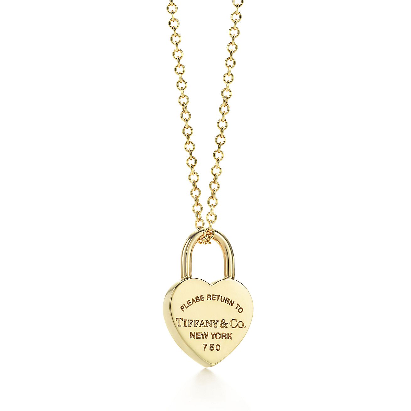Return to Tiffany™ heart lock pendant in 18k gold, mini. | Tiffany & Co.