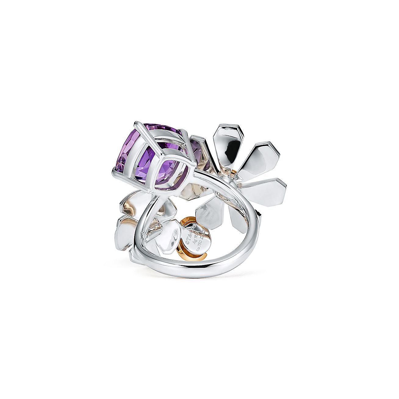 Return to Tiffany® Love Bugs Amethyst Ladybug Flower Ring in Sterling Silver and 18k Gold