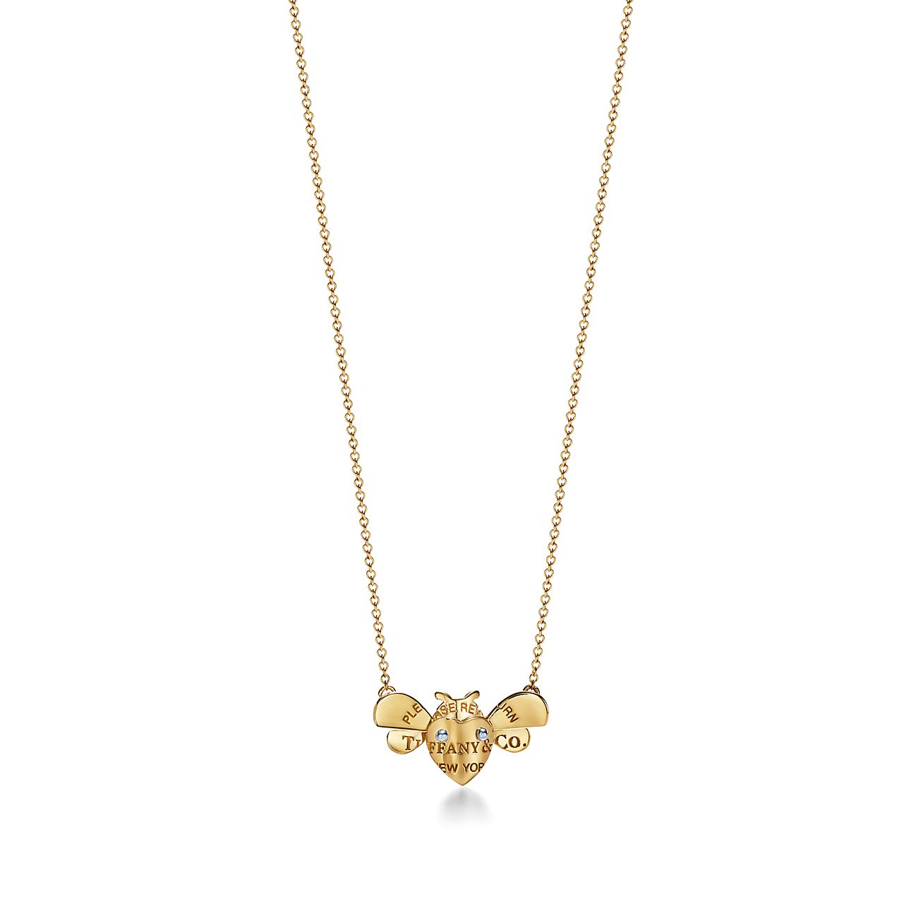 Return to Tiffany® Love Bugs bee pendant in 18k gold and sterling 