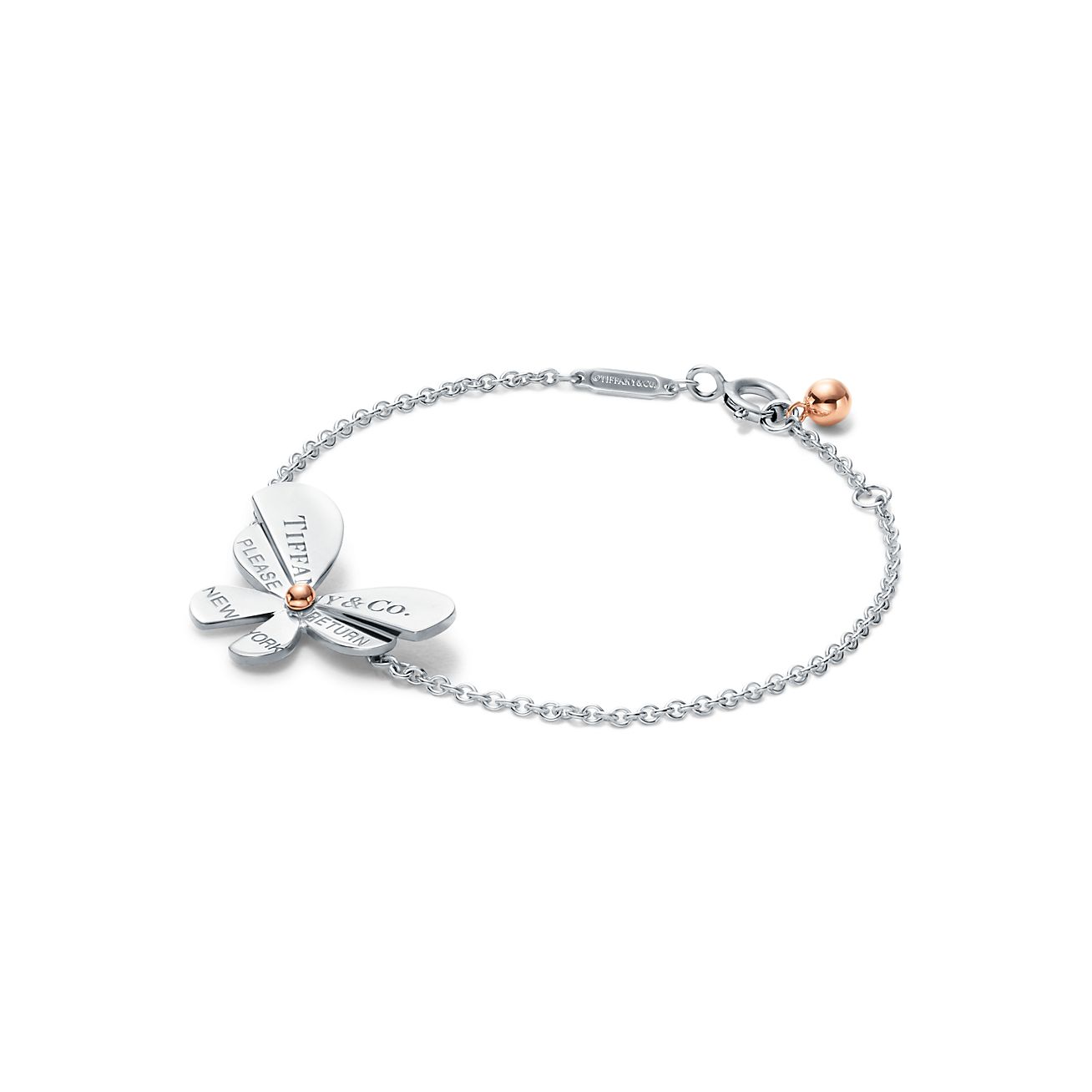 Return to Tiffany® Love Bugs Butterfly Chain Bracelet in Sterling Silver and 18k