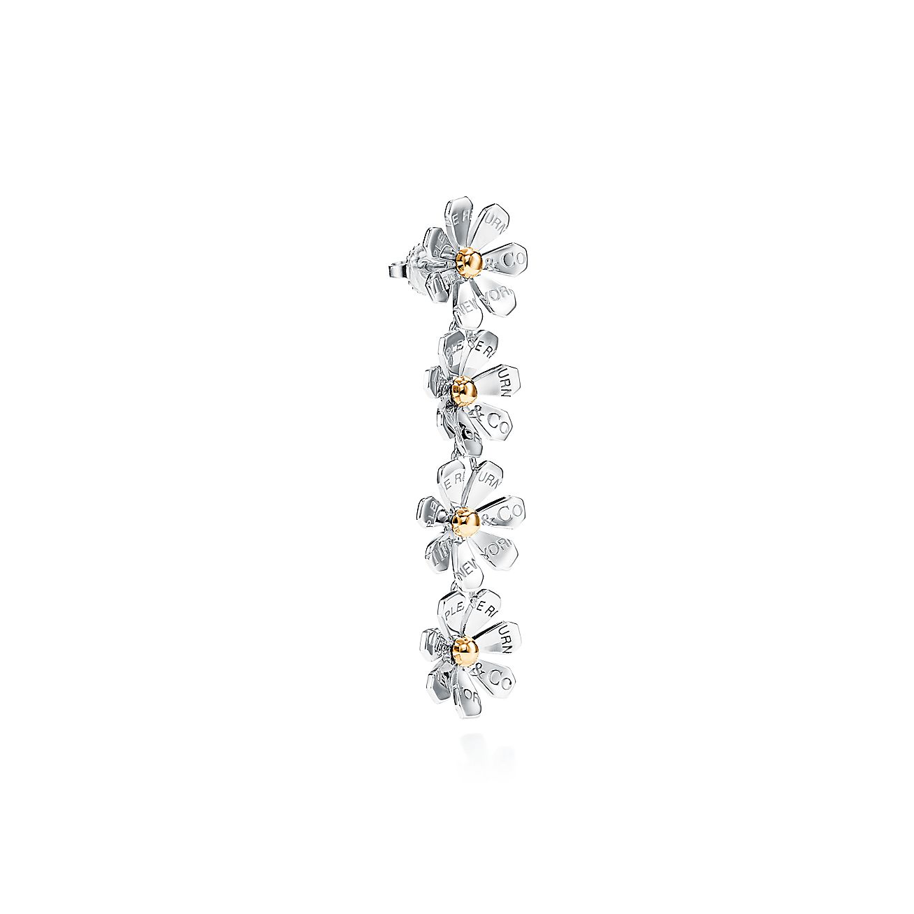 Return to Tiffany® Love Bugs Daisy Drop Earrings in Sterling Silver and 18k Gold
