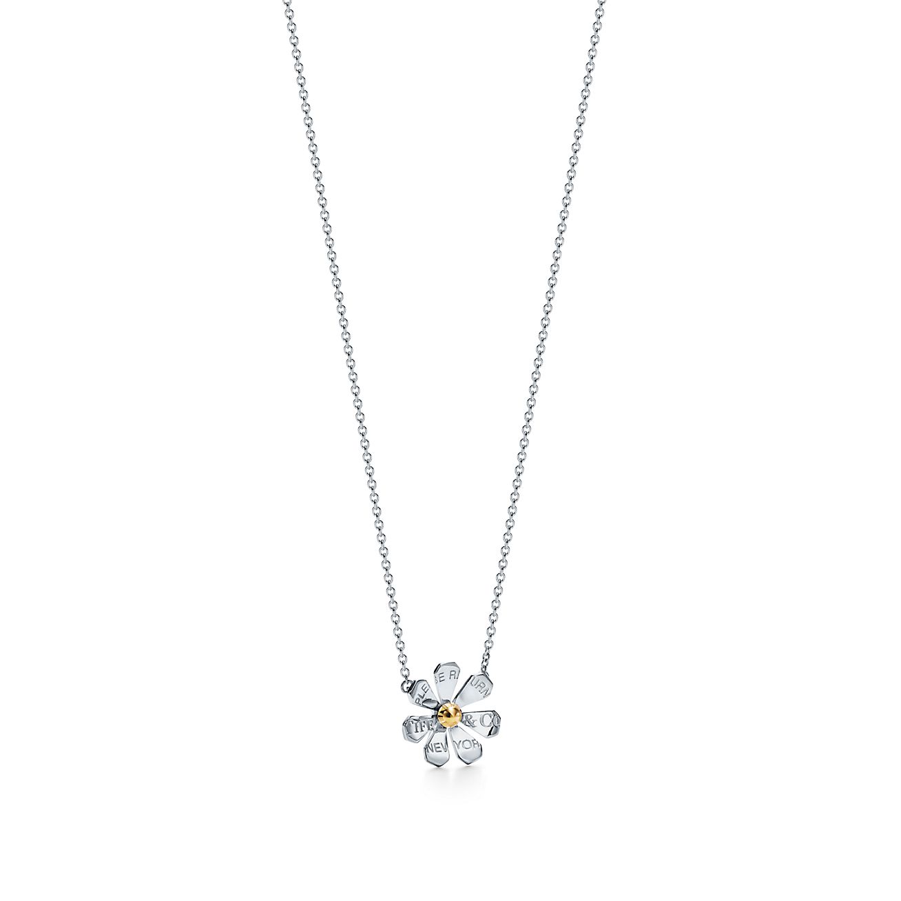 Return to Tiffany® Love Bugs Daisy Pendant in Sterling Silver and 18k Gold