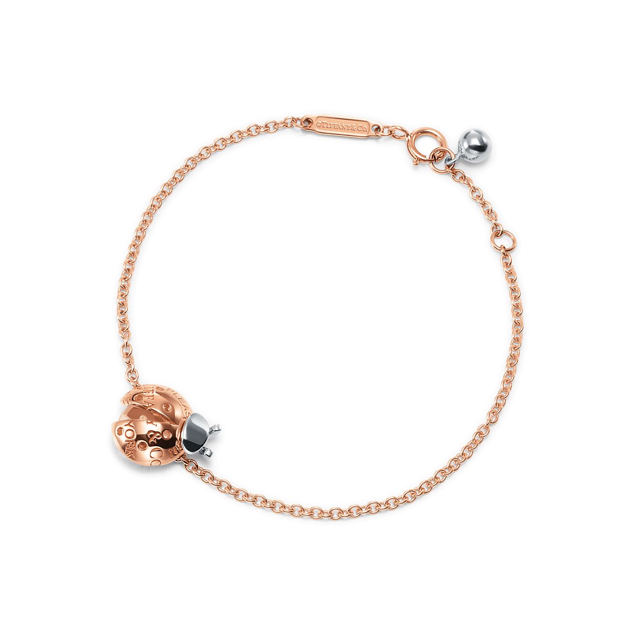 silver and rose gold bangle