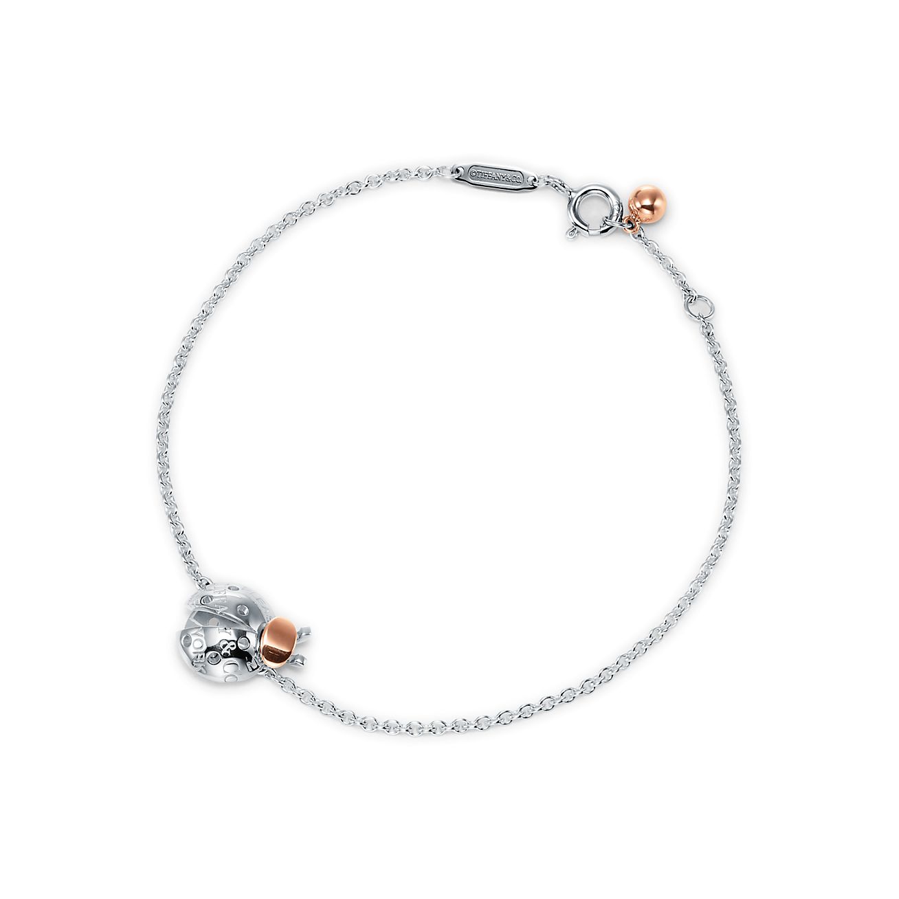 Return to Tiffany® Love Bugs Ladybug Chain Bracelet in Sterling Silver and 18k Rose Gold