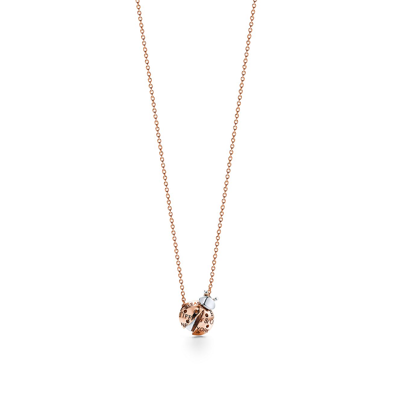 Return to Tiffany™ Love Bugs ladybug pendant in rose gold and sterilng  silver. | Tiffany & Co.