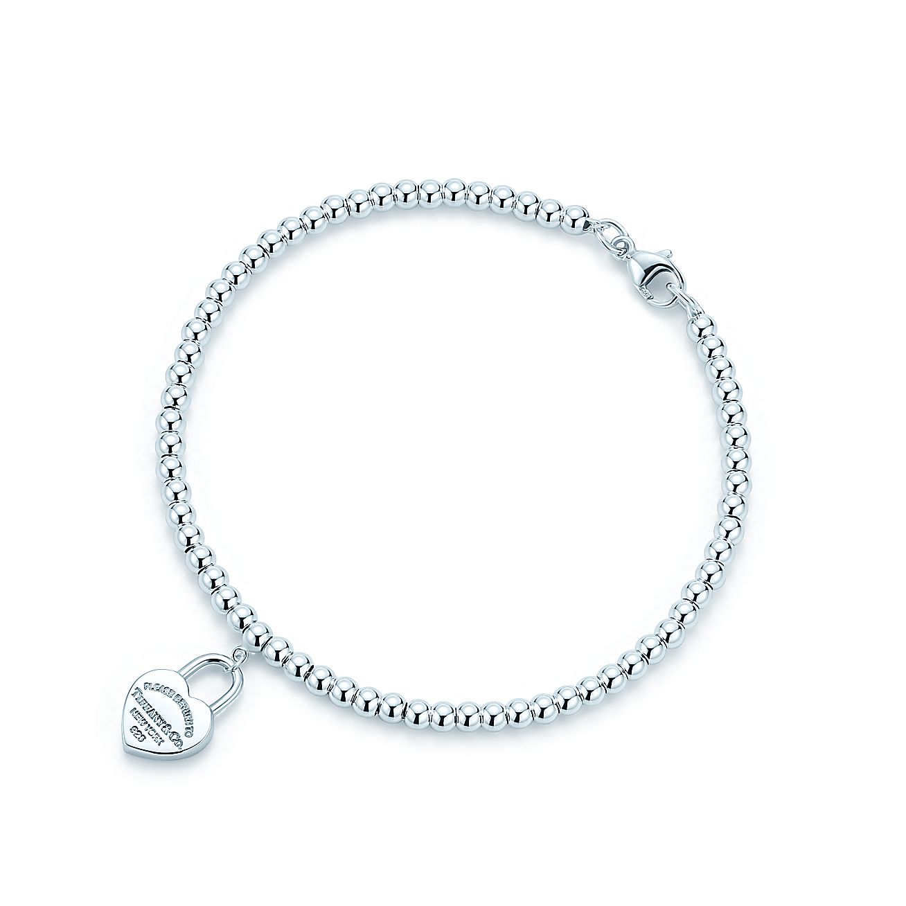 Return to Tiffany™ mini heart lock in sterling silver on a bead ...