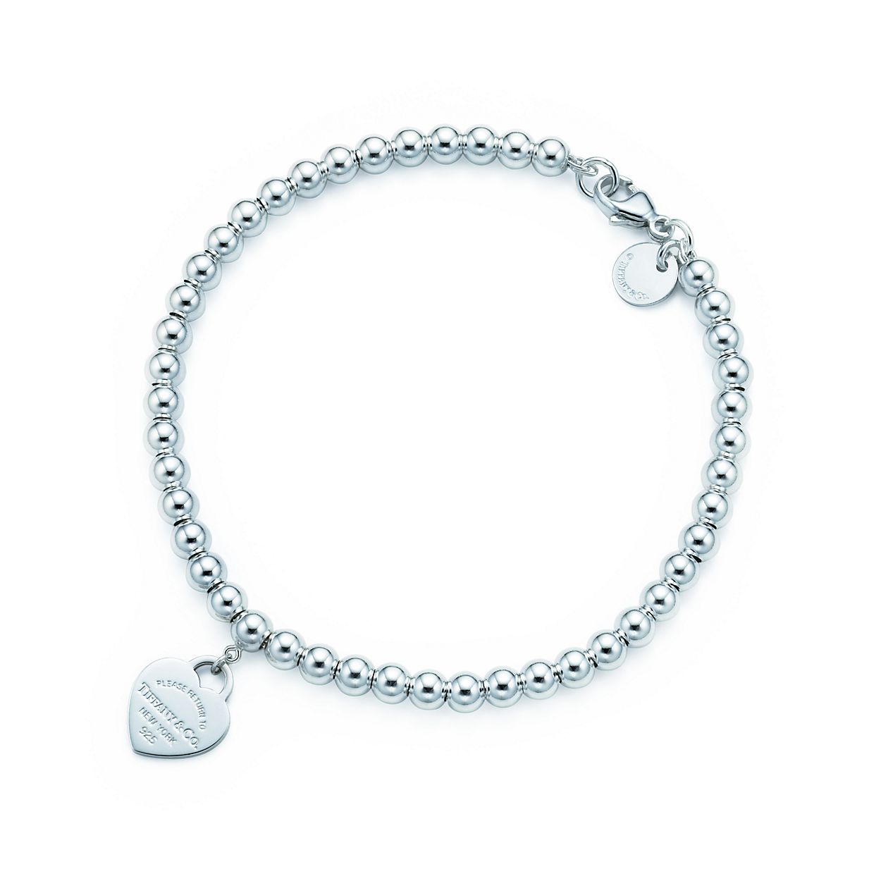 Return To Tiffany Bead Bracelet In Silver With Pink Enamel Finish Tiffany Bead Bracelet In Silver